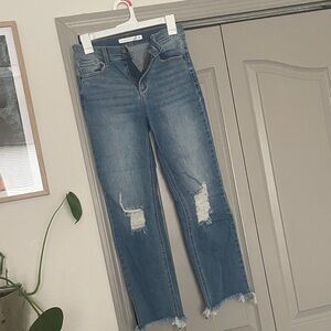 Altar’d State Blue Distressed Women’s Jeans - Casual Straight Leg